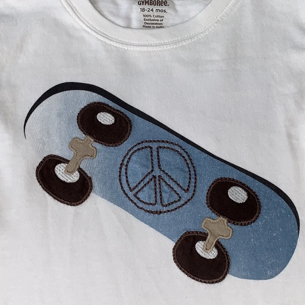 NWT Gymboree Cream & Brown Skateboard Shirt 18-24M
